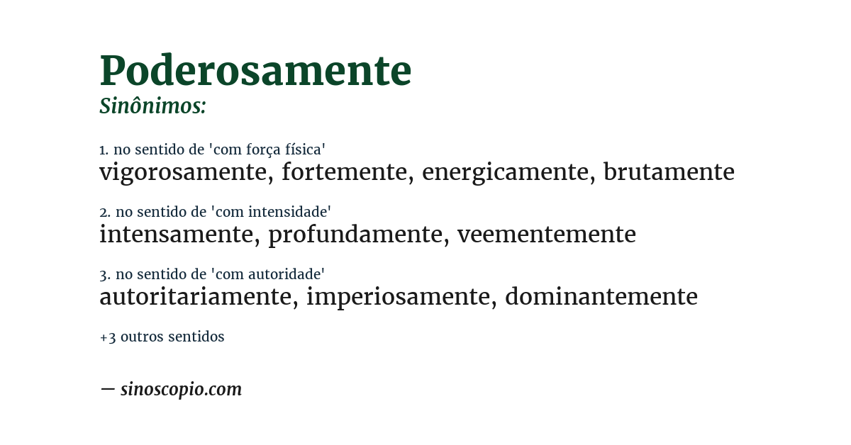 Sinônimo de poderosamente