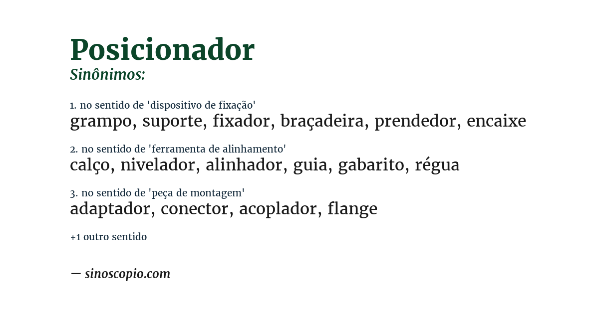 Sinônimo de posicionador