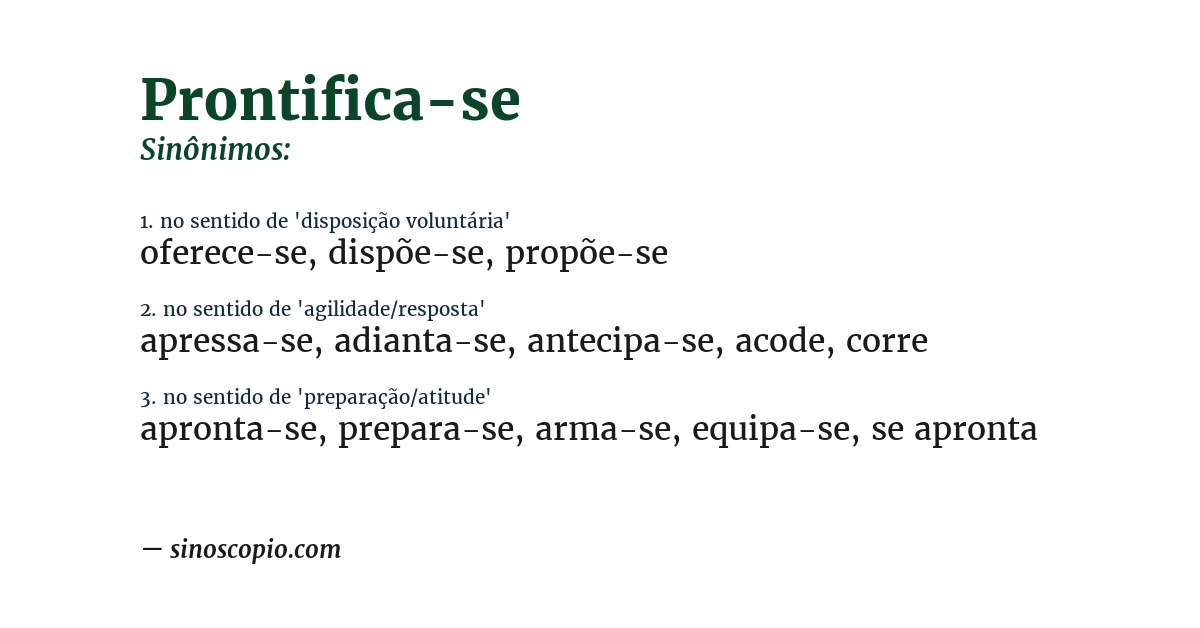 Sinônimo de prontifica-se