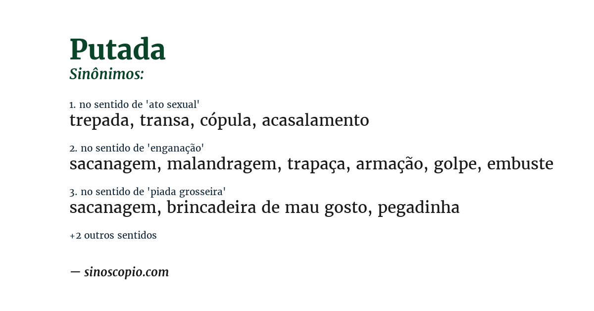 Sinônimo de putada