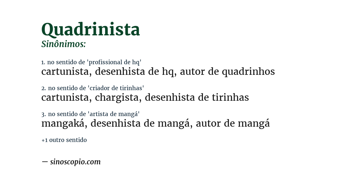 Sinônimo de quadrinista