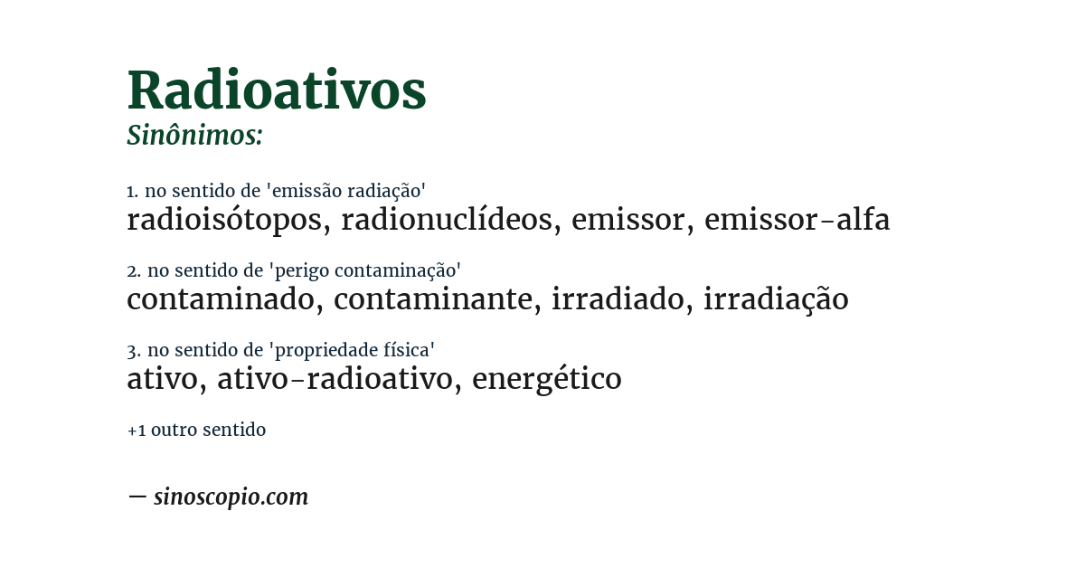 Sinônimo de radioativos