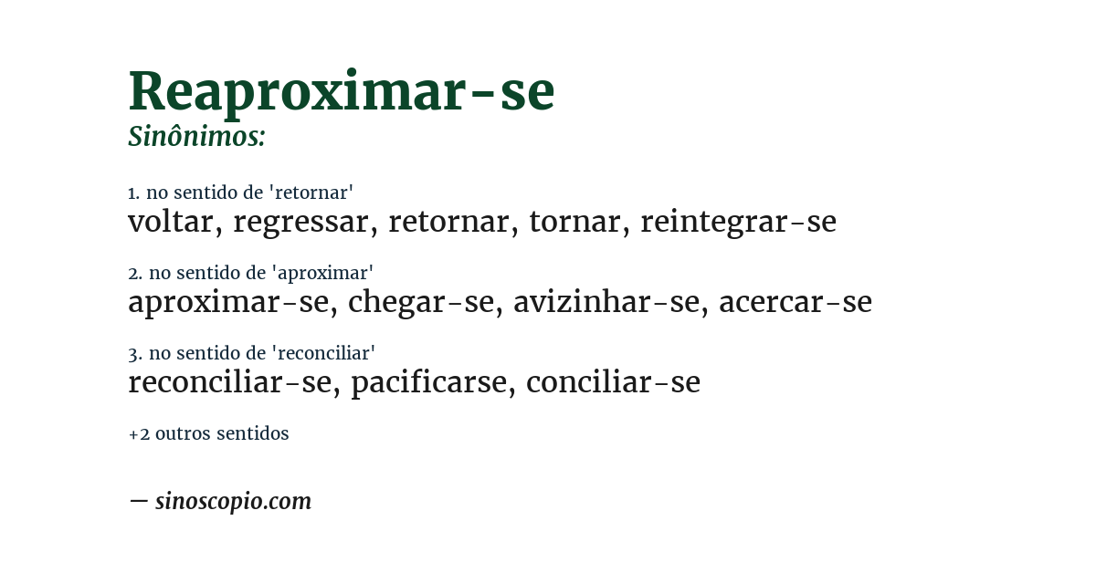 Sinônimo de reaproximar-se