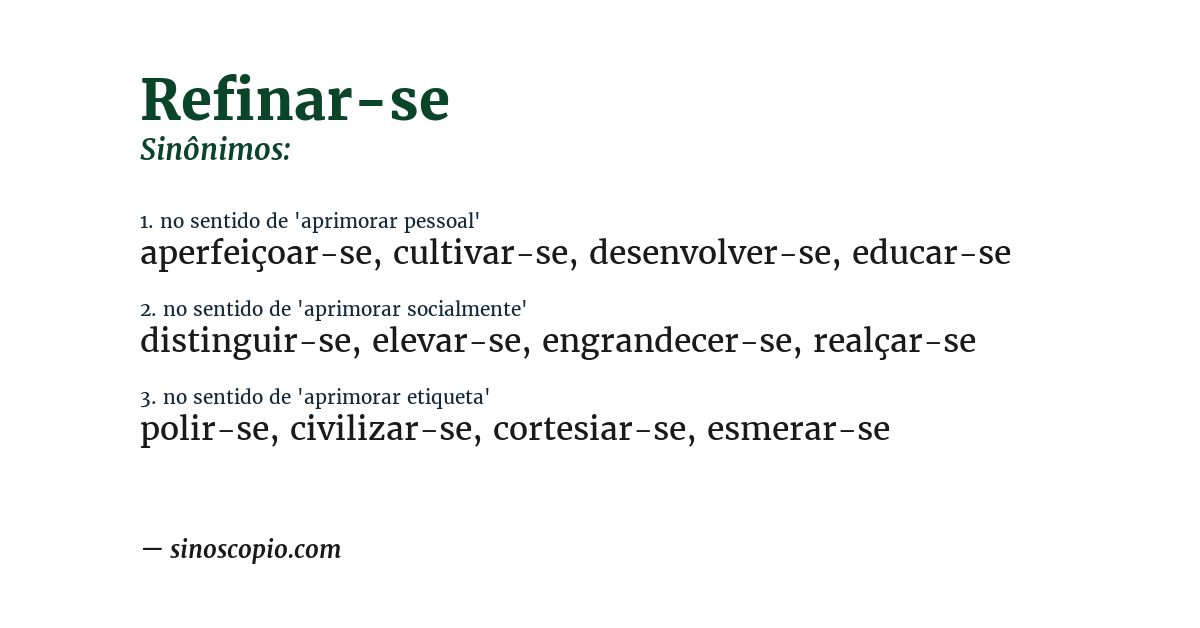 Sinônimo de refinar-se