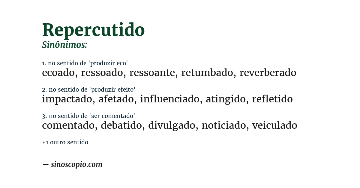 Sinônimo de repercutido