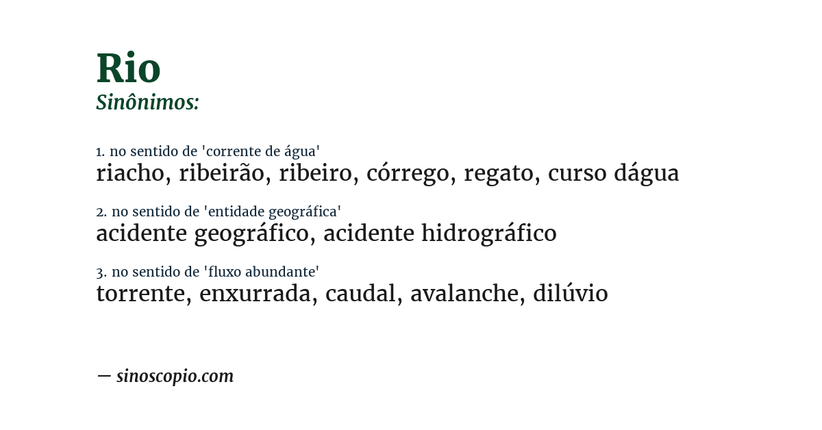 Sinônimo de rio