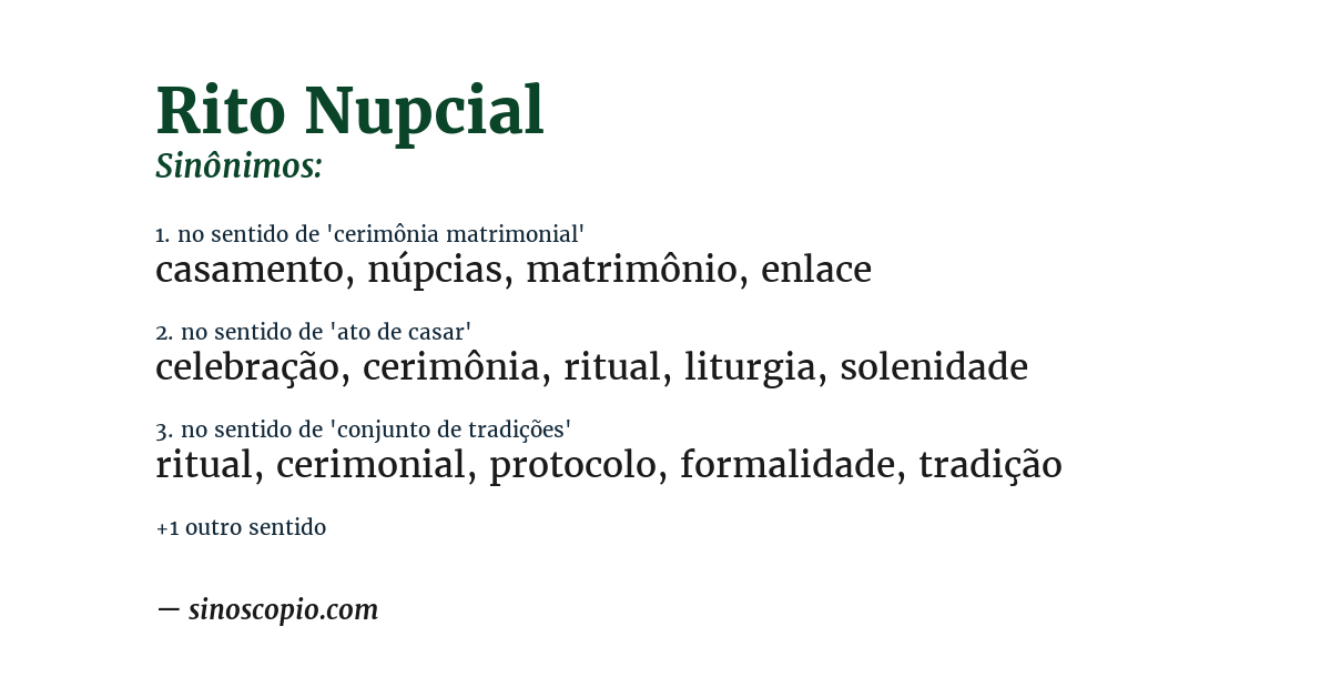 Sinônimo de rito nupcial