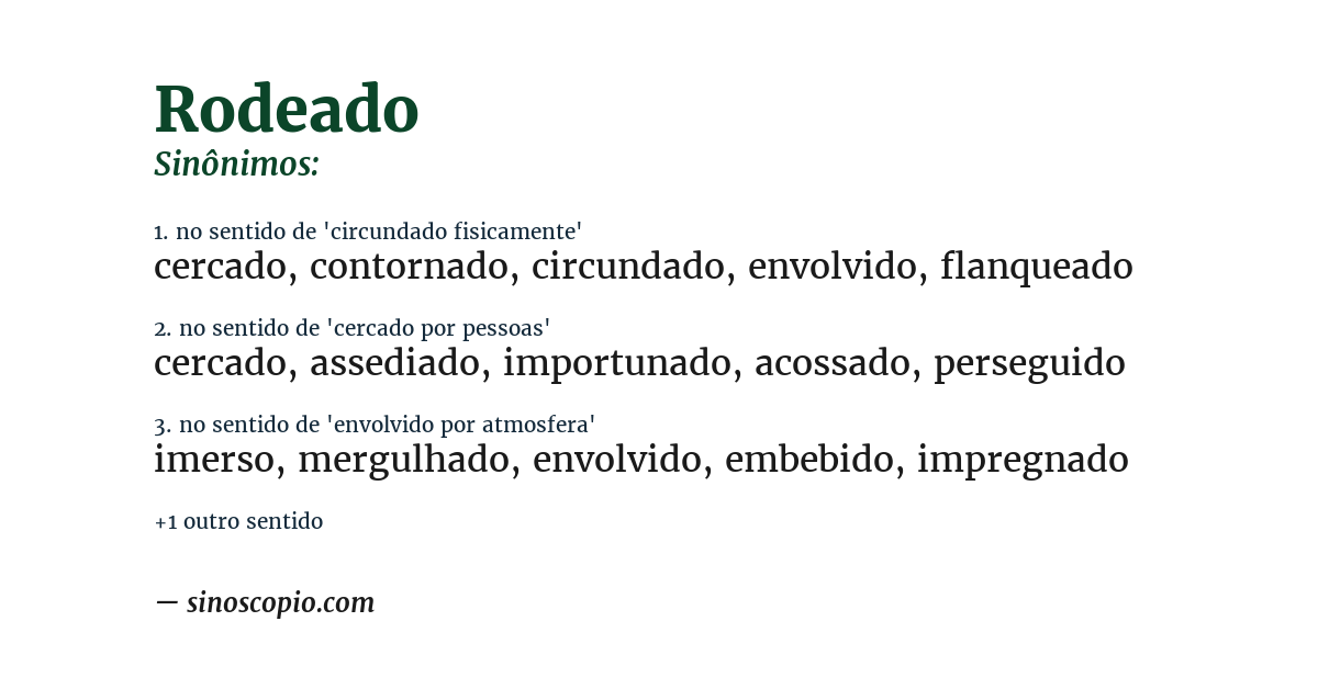 Sinônimo de rodeado