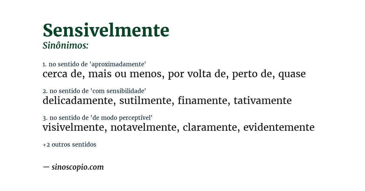 Sinônimo de sensivelmente