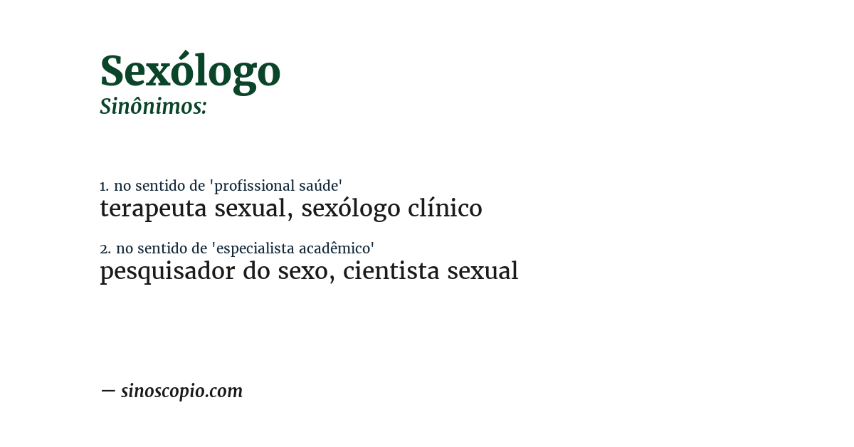 Sinônimo de sexólogo