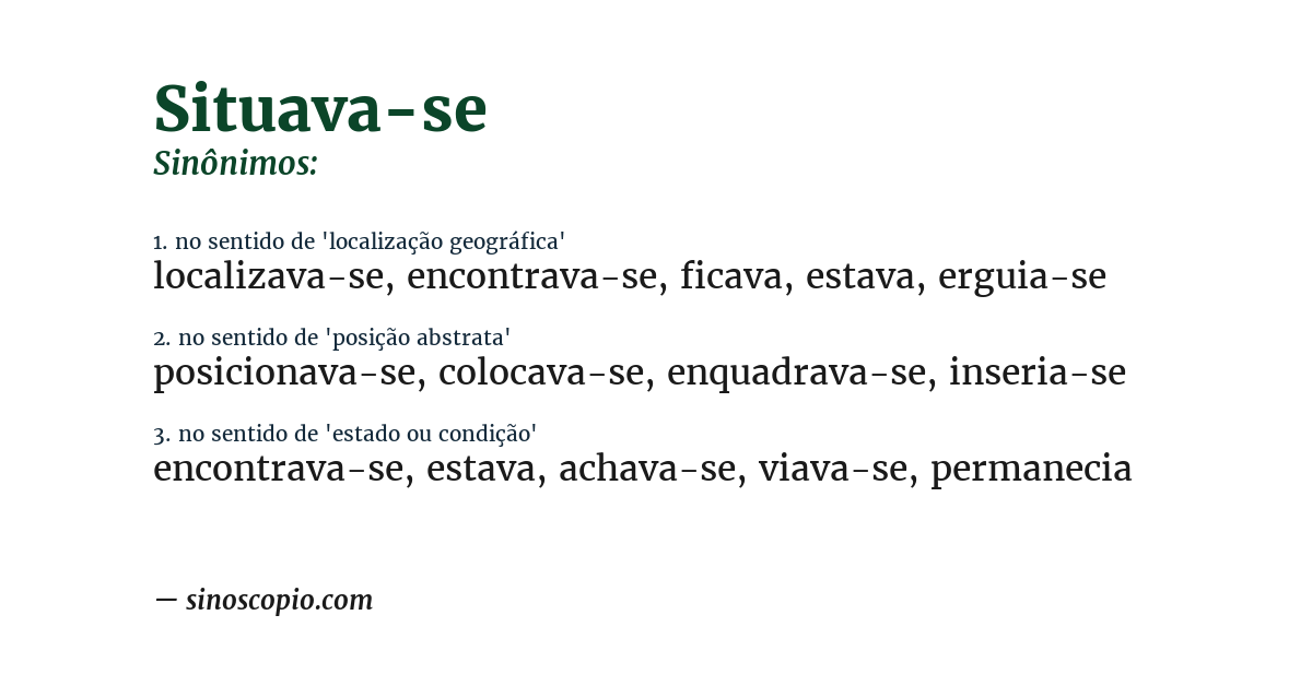Sinônimo de situava-se