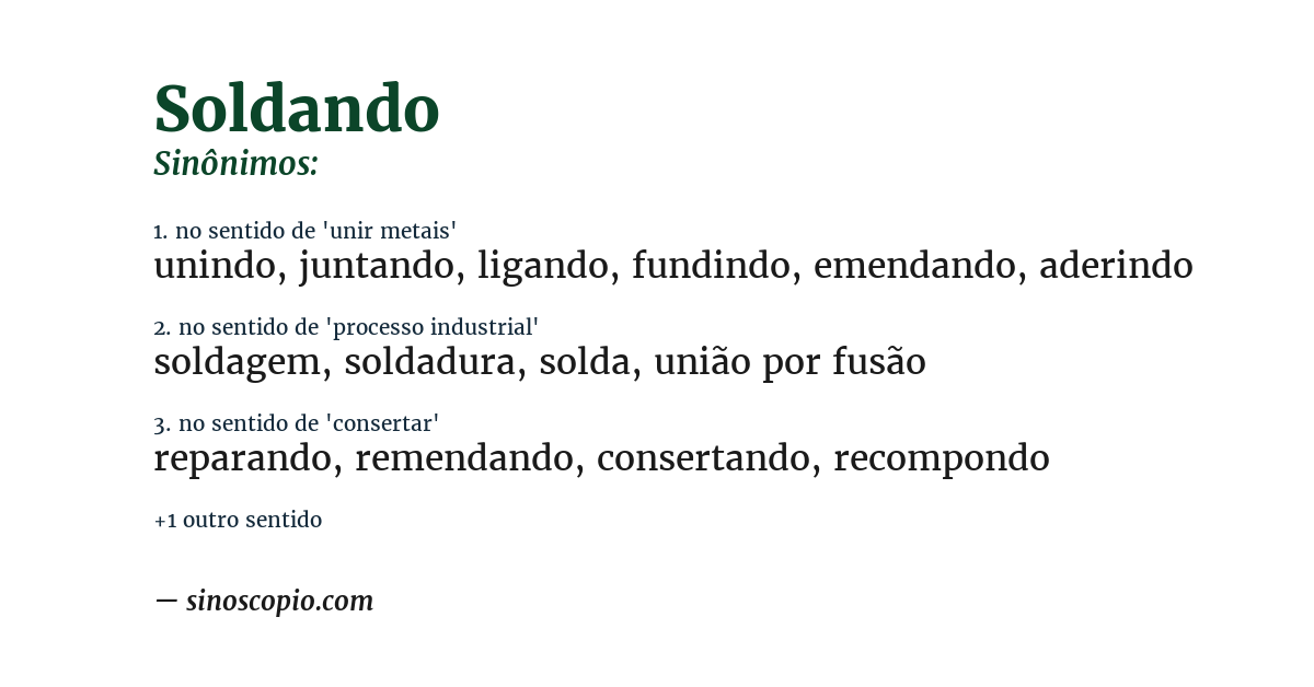 Sinônimo de soldando
