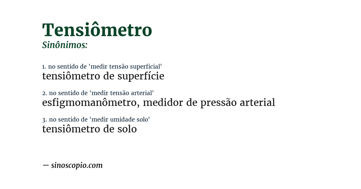 Sinônimo de tensiômetro