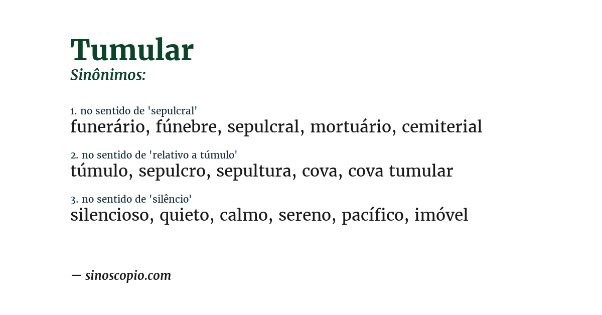 Sinônimo de tumular