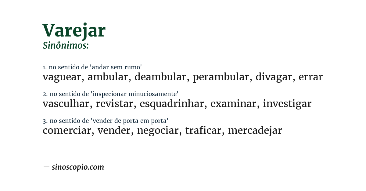 Sinônimo de varejar