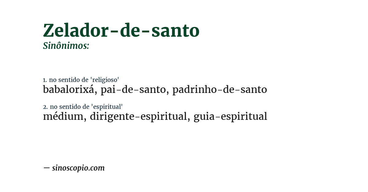 Sinônimo de zelador-de-santo