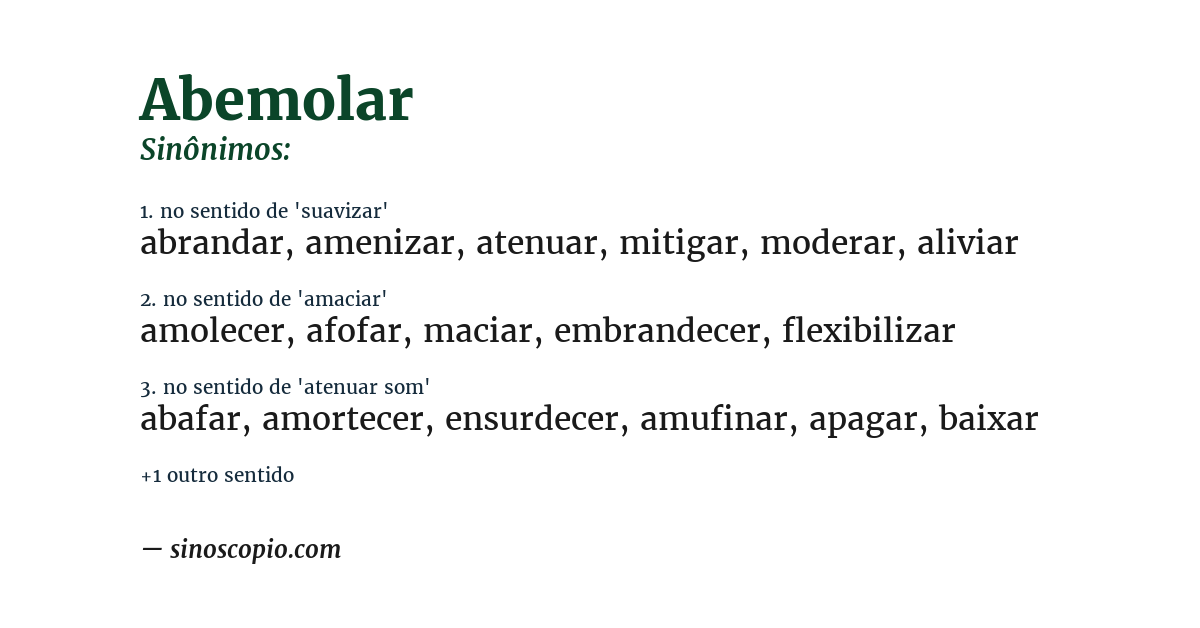 Sinônimo de abemolar