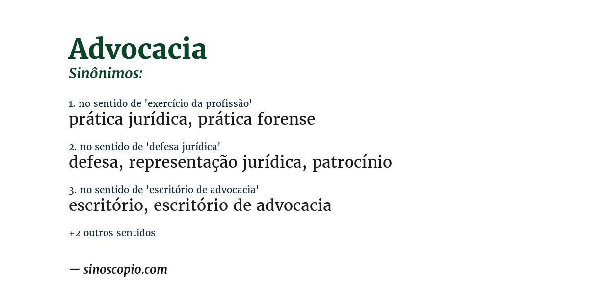 Sinônimo de advocacia