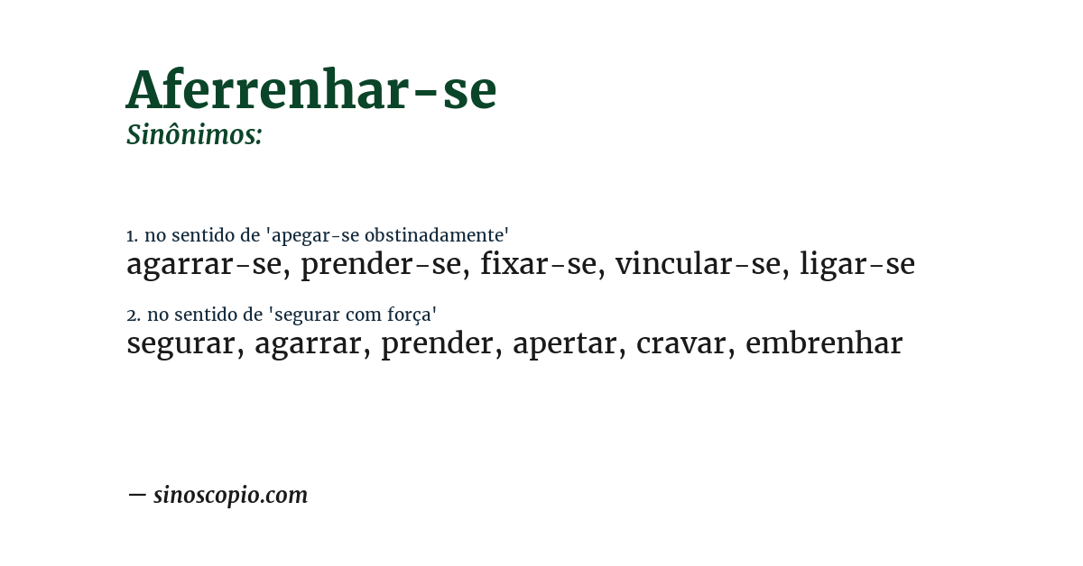 Sinônimo de aferrenhar-se