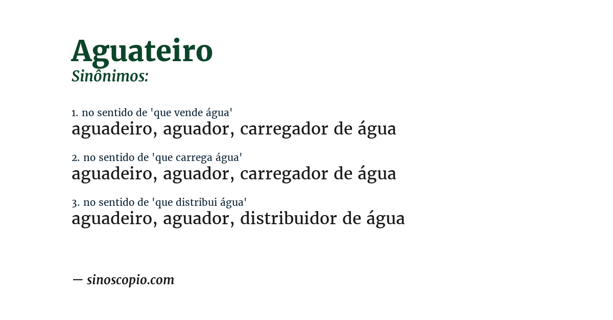 Sinônimo de aguateiro
