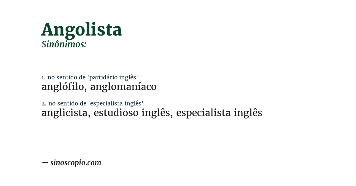 Sinônimo de angolista