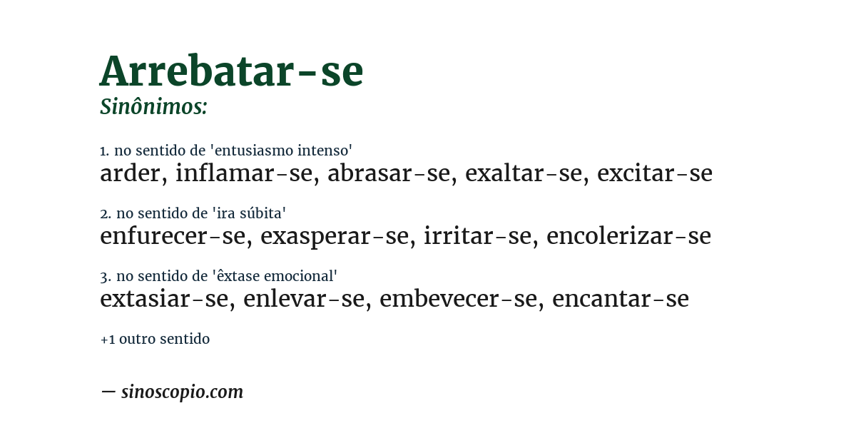 Sinônimo de arrebatar-se