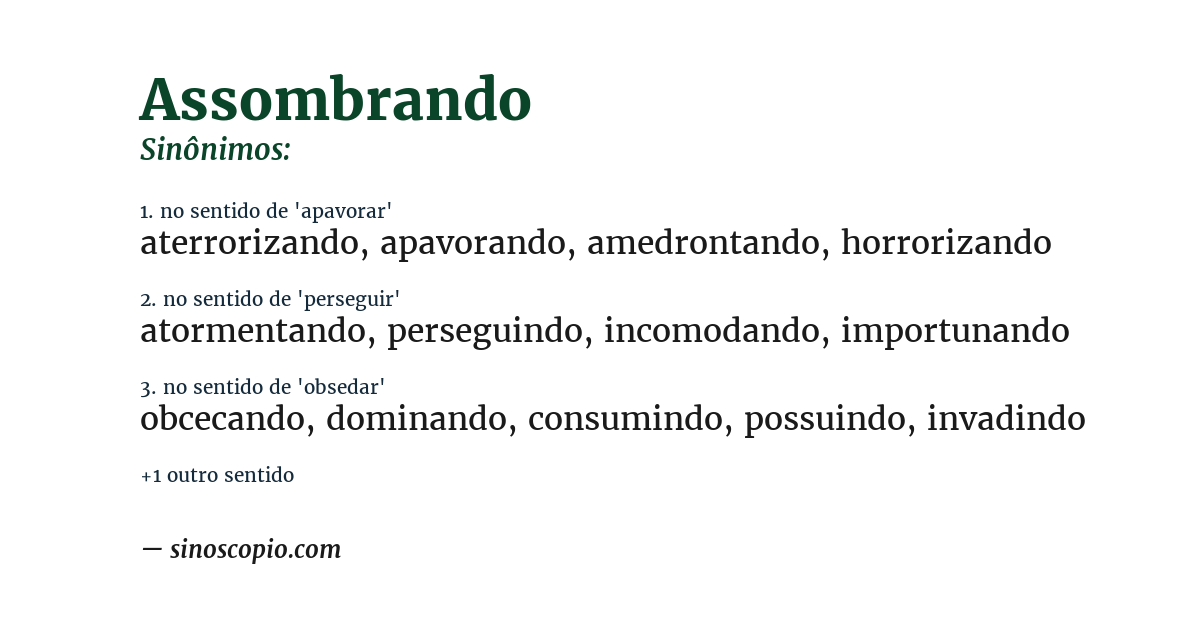 Sinônimo de assombrando