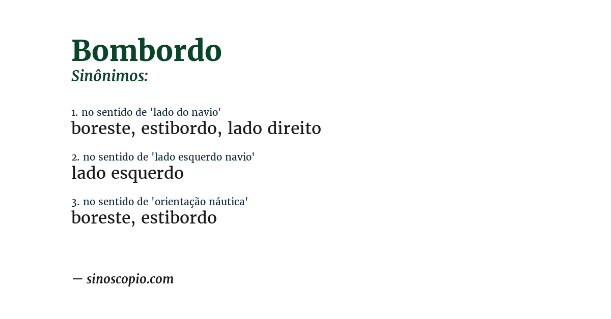 Sinônimo de bombordo