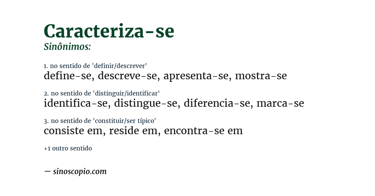 Sinônimo de caracteriza-se