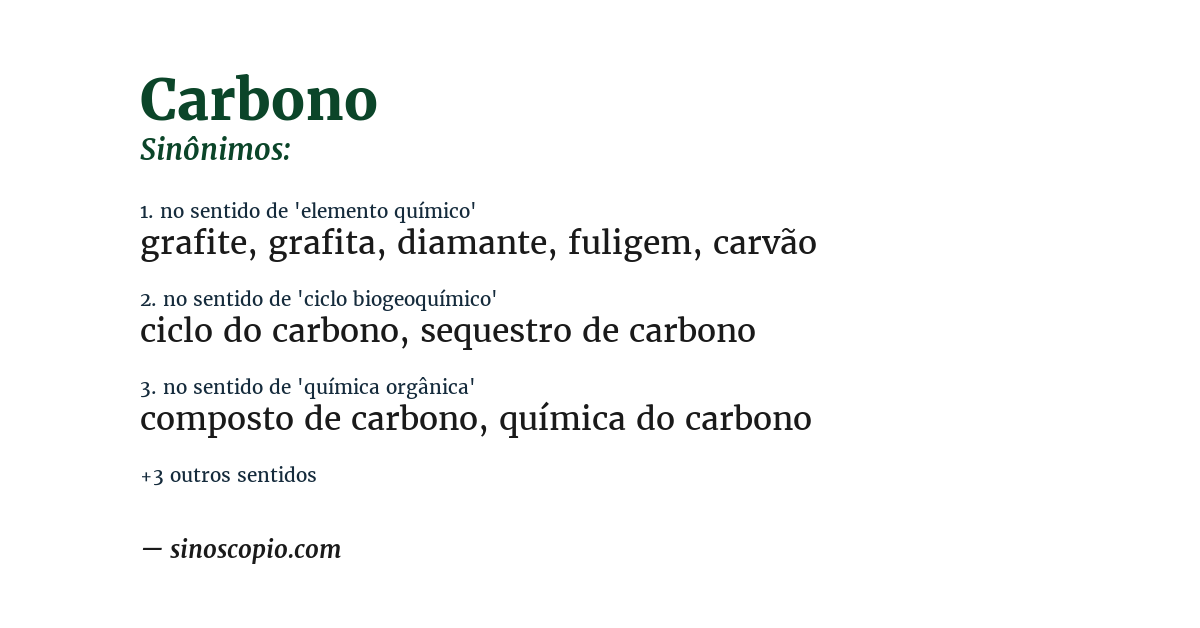 Sinônimo de carbono