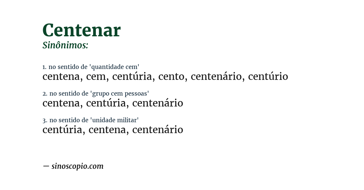 Sinônimo de centenar