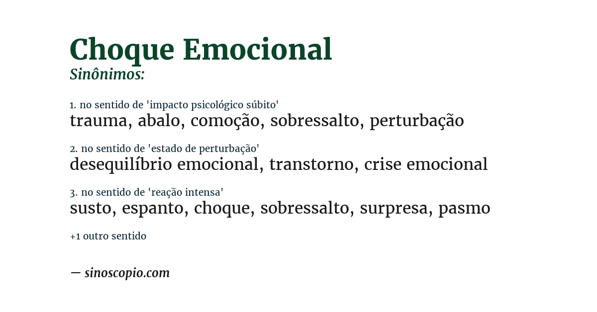 Sinônimo de choque emocional