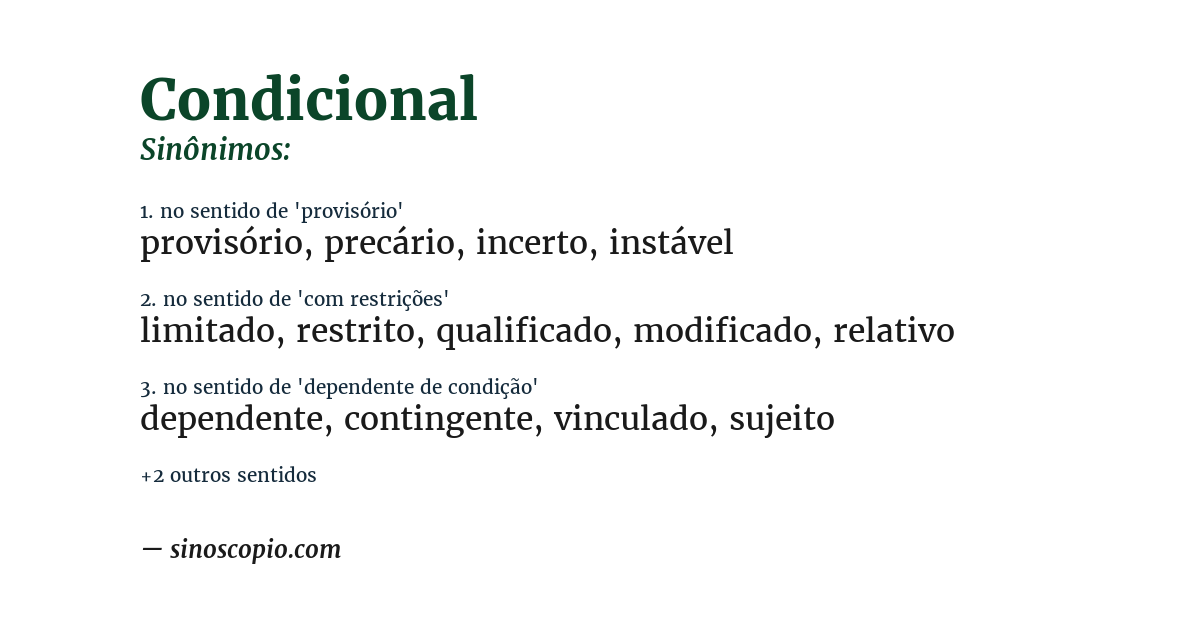 Sinônimo de condicional