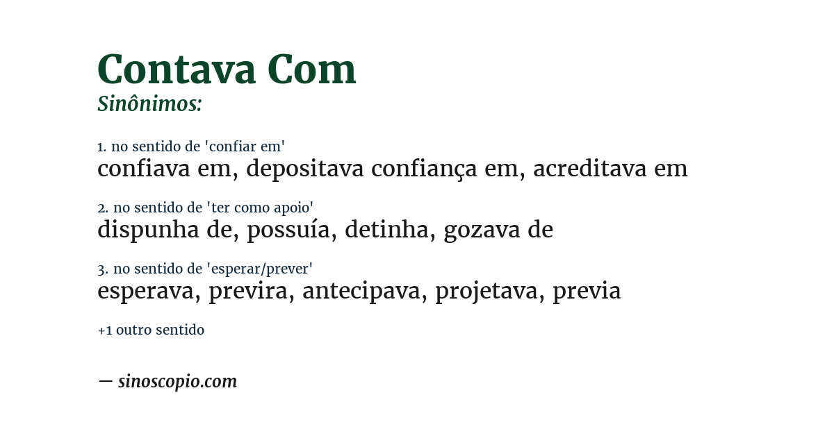 Sinônimo de contava com