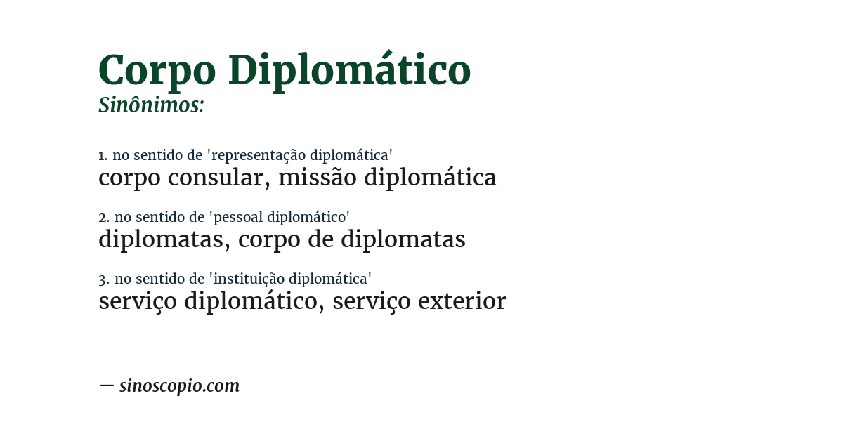 Sinônimo de corpo diplomático