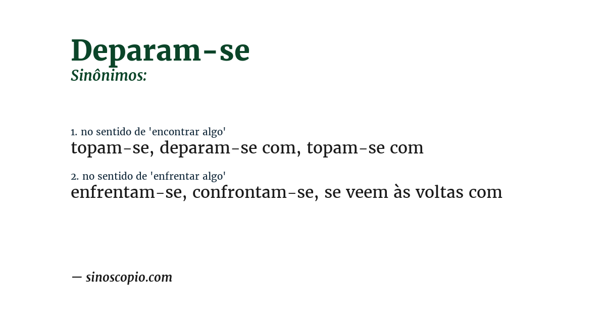 Sinônimo de deparam-se