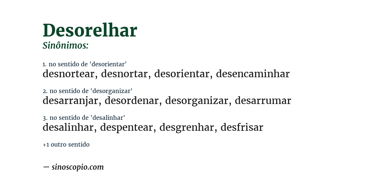 Sinônimo de desorelhar