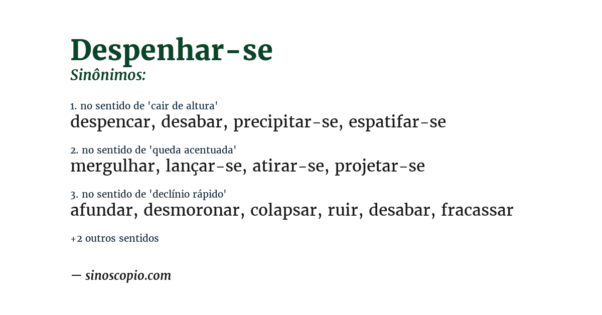 Sinônimo de despenhar-se