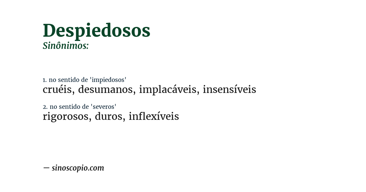 Sinônimo de despiedosos