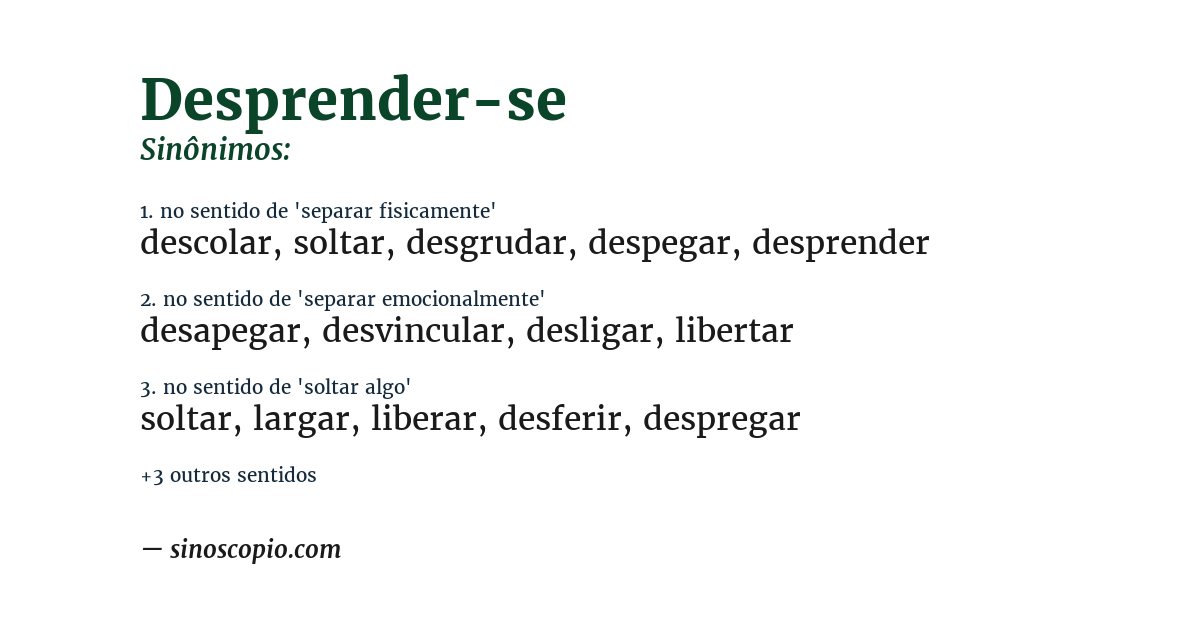 Sinônimo de desprender-se