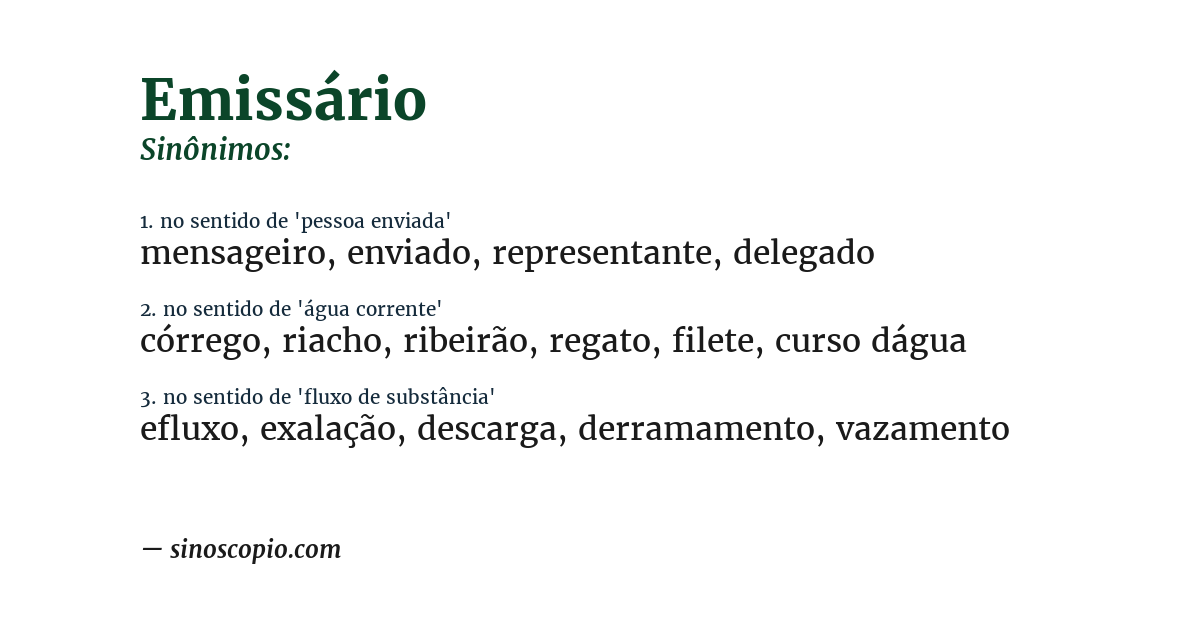 Sinônimo de emissário