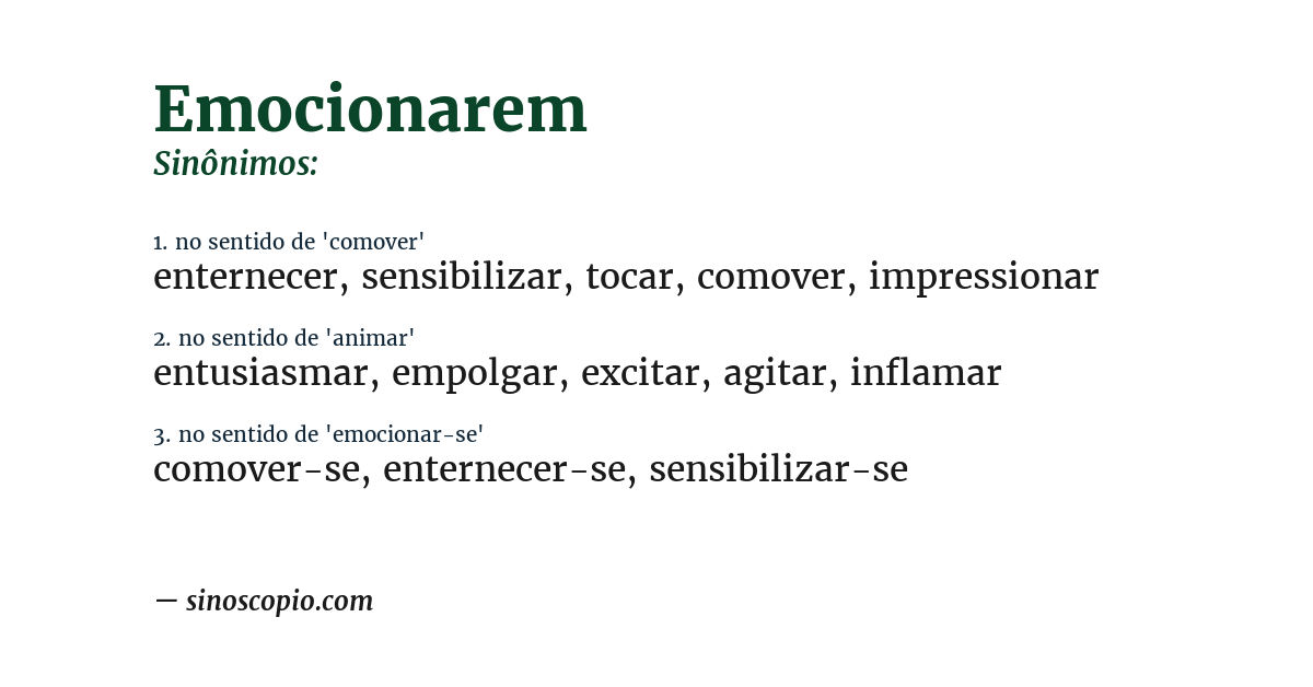 Sinônimo de emocionarem
