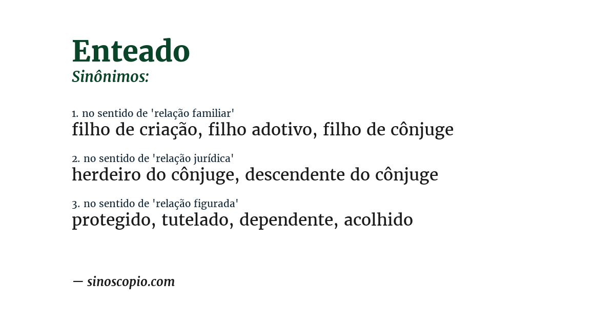 Sinônimo de enteado