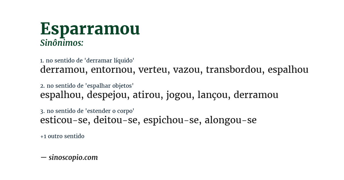 Sinônimo de esparramou