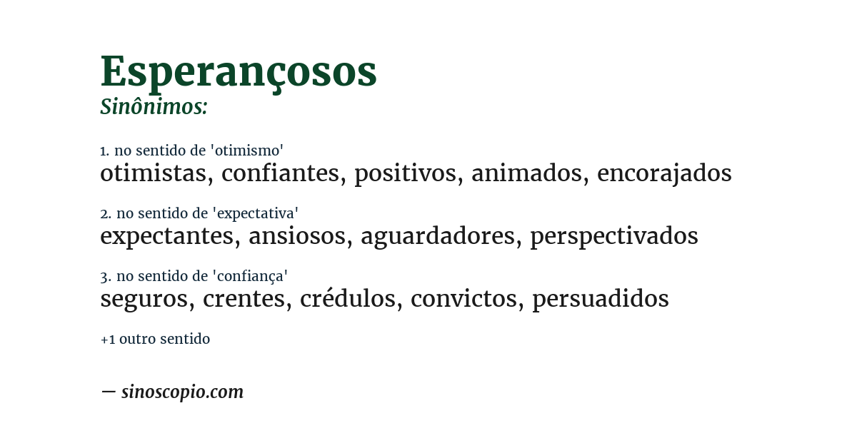 Sinônimo de esperançosos