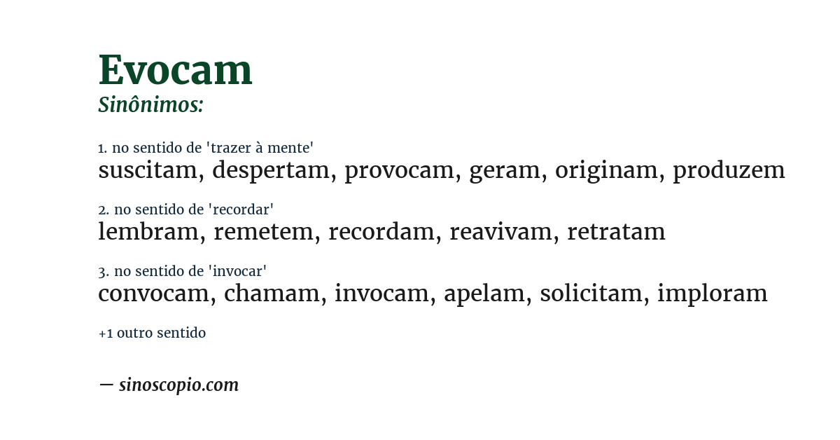 Sinônimo de evocam
