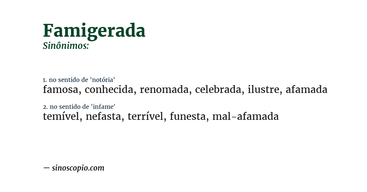 Sinônimo de famigerada