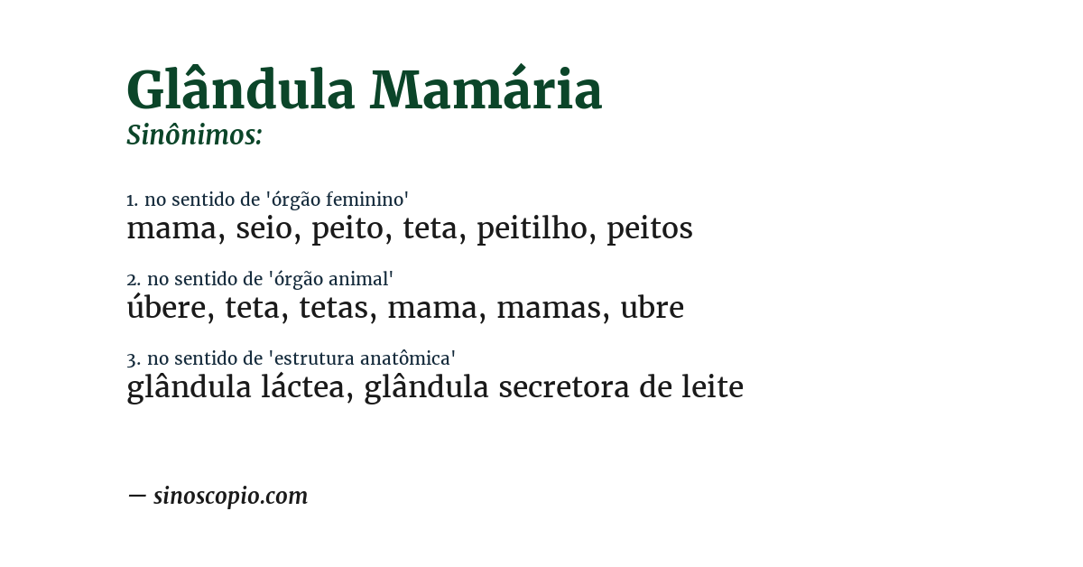 Sinônimo de glândula mamária