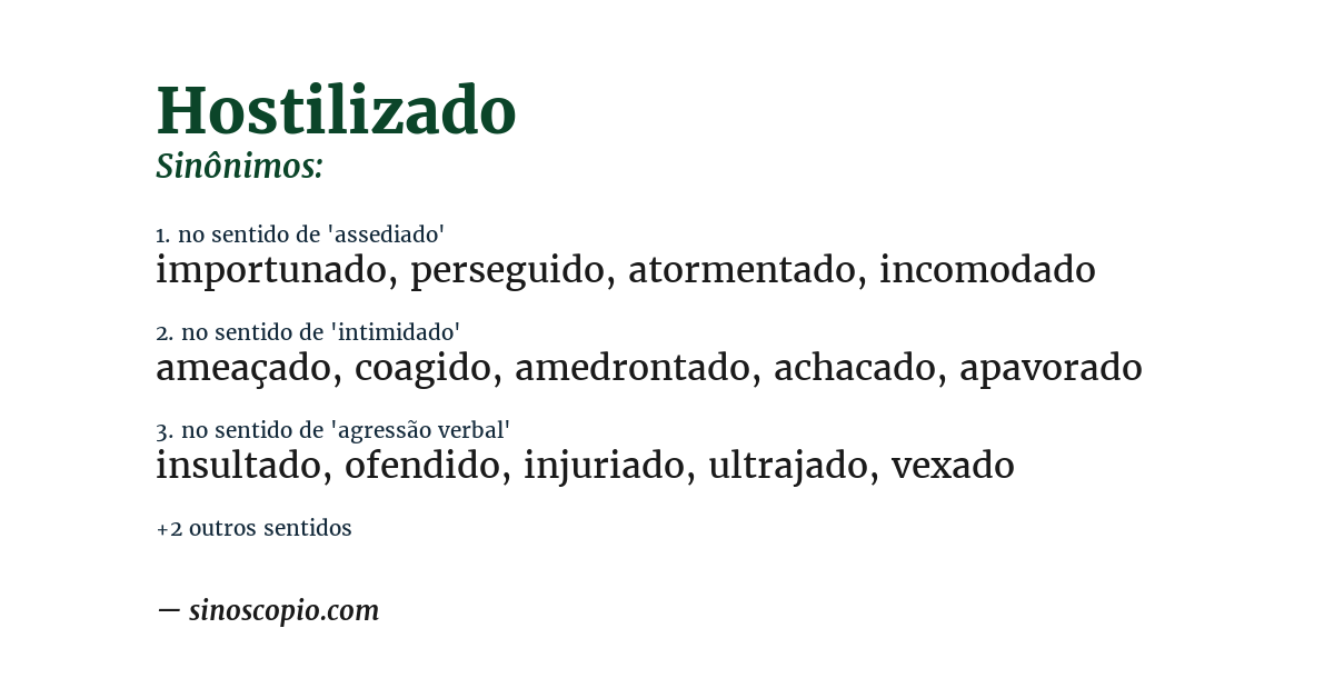 Sinônimo de hostilizado