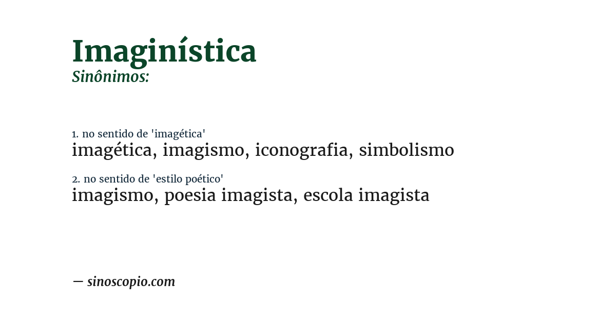 Sinônimo de imaginística